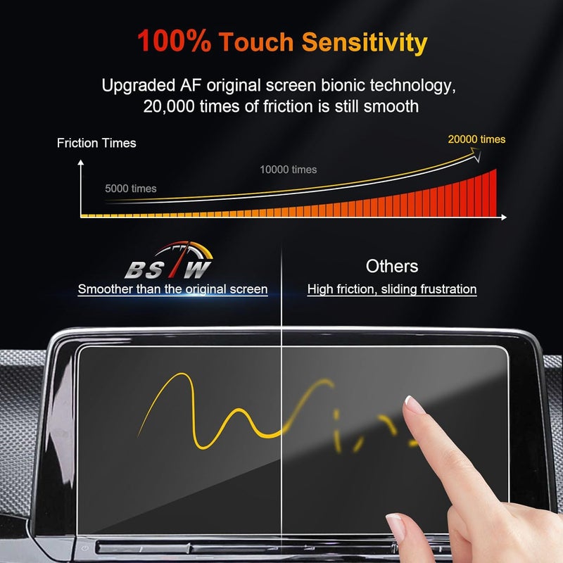 BSTW for 2024 Volkswagen Atlas Screen Protector for 2024 VW Atlas/Atlas Cross Sport 12" Touchscreen & 10.3" Instrument Display Screen Anti-Scratch Tempered Glass Protective Film - Image 5